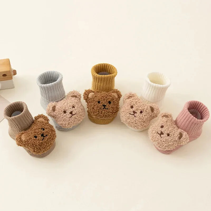 Calcetines de Oso Antideslizantes Bebé (0-3T)