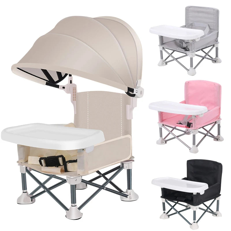 Silla de Comer Plegable y Portátil para Bebé (Con Toldo/Sombrilla)