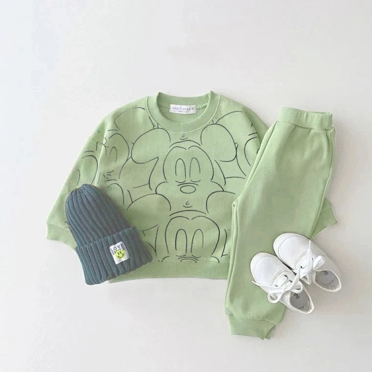 Conjunto Deportivo Unisex: Sudadera y Pantalón Mickey Mouse (3M-3T)