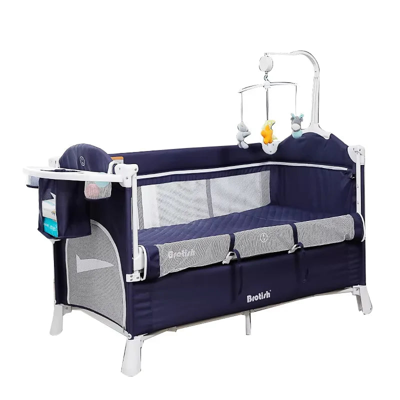 Cuna Plegable Multifuncional Brotish 5 en 1 (Colecho, Mecedora y Corral)