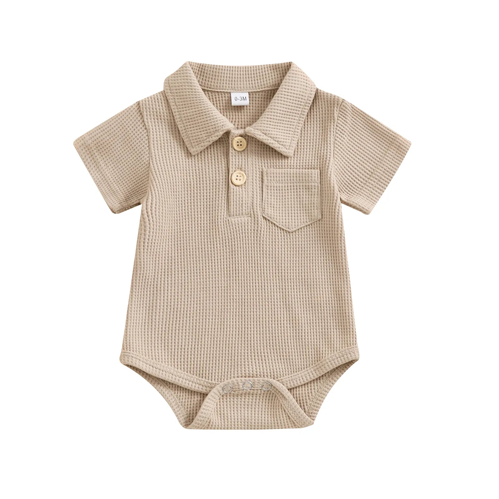 Pañalero tipo Polo Tejido Waffle |  Algodón Suave y Estilo Diario (0-12M)