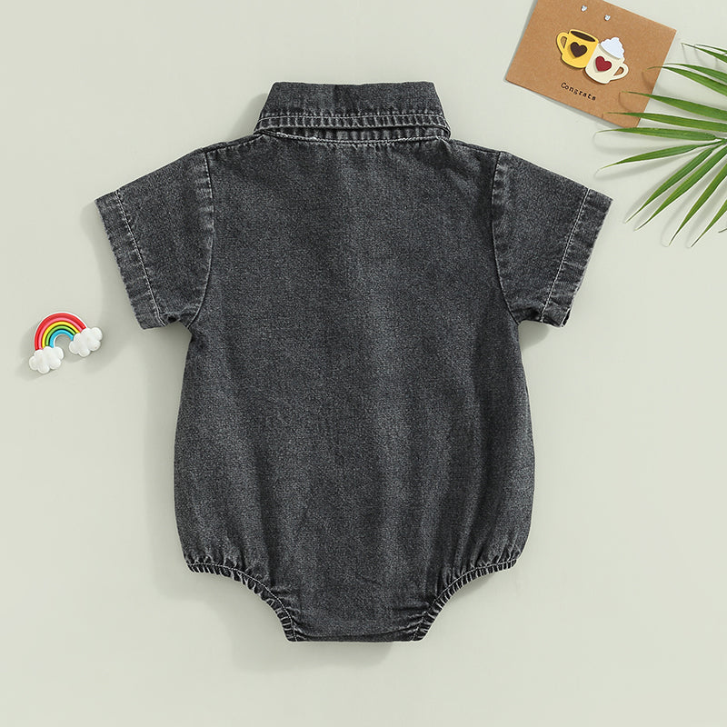 Pañalero de Mezclilla Manga Corta (0-24M)