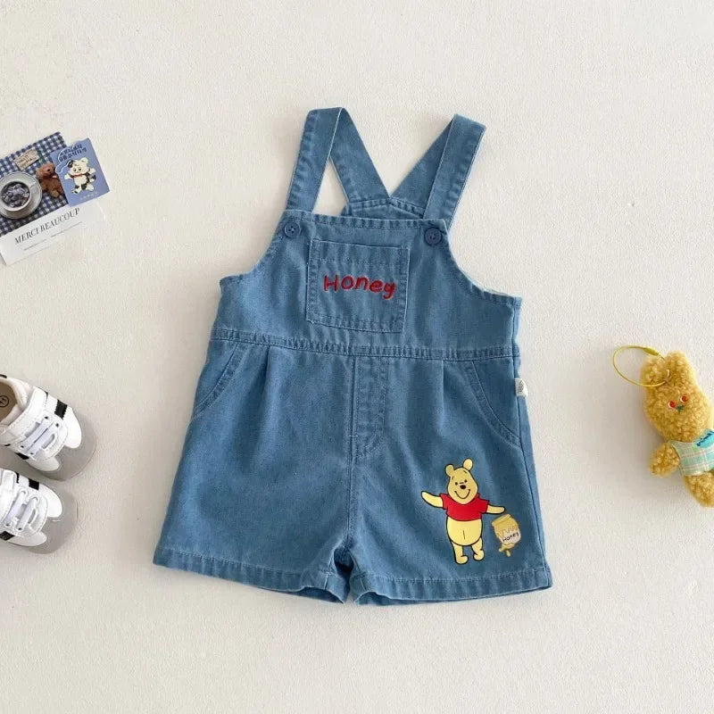 Camiseta y Short de Mezclilla con Tirantes de Winnie Pooh  (9M- 5T)