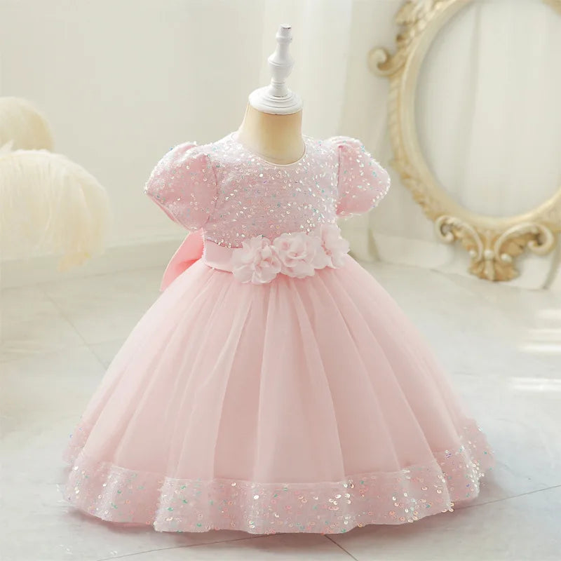 Vestido de Princesa de Tul y Encaje (3-24M)
