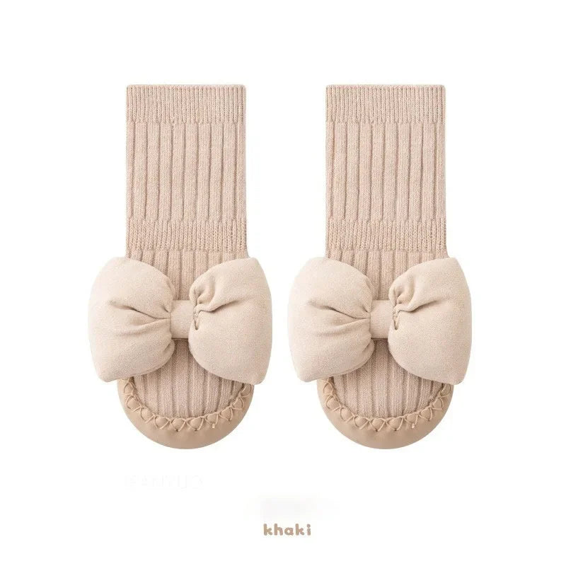 Calceta/Zapato Antideslizante con Moño (0-24M)