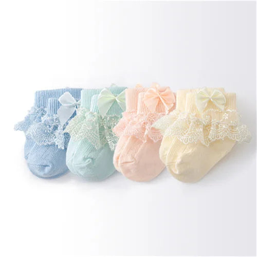 Calcetines de Encaje y Moño 4 pares (0-24M)