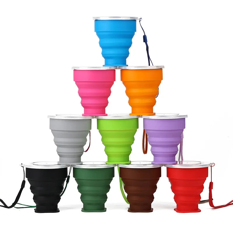 Taza Plegable de Silicona 200ml con Tapa | Snack & Go Anti-Derrames