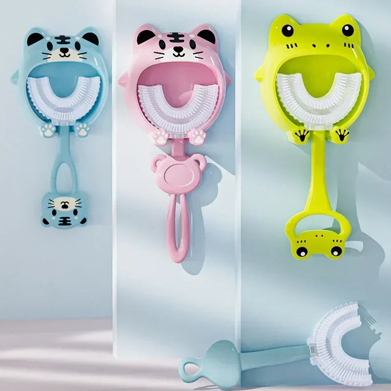 Cepillo Dental Infantil 360° "U" Estilo—Divertido y Seguro
