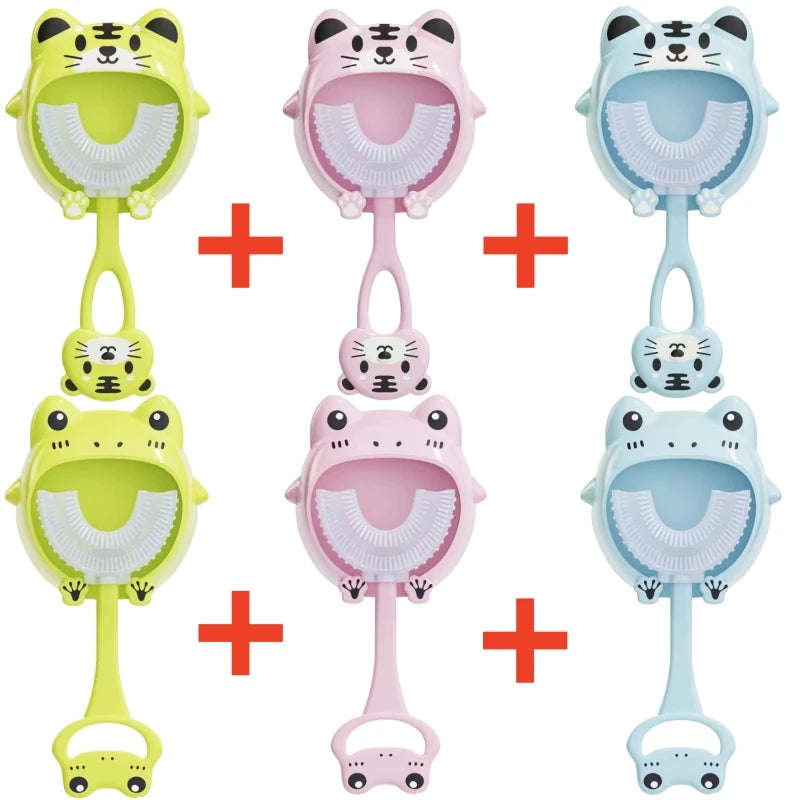 Cepillo Dental Infantil 360° "U" Estilo—Divertido y Seguro