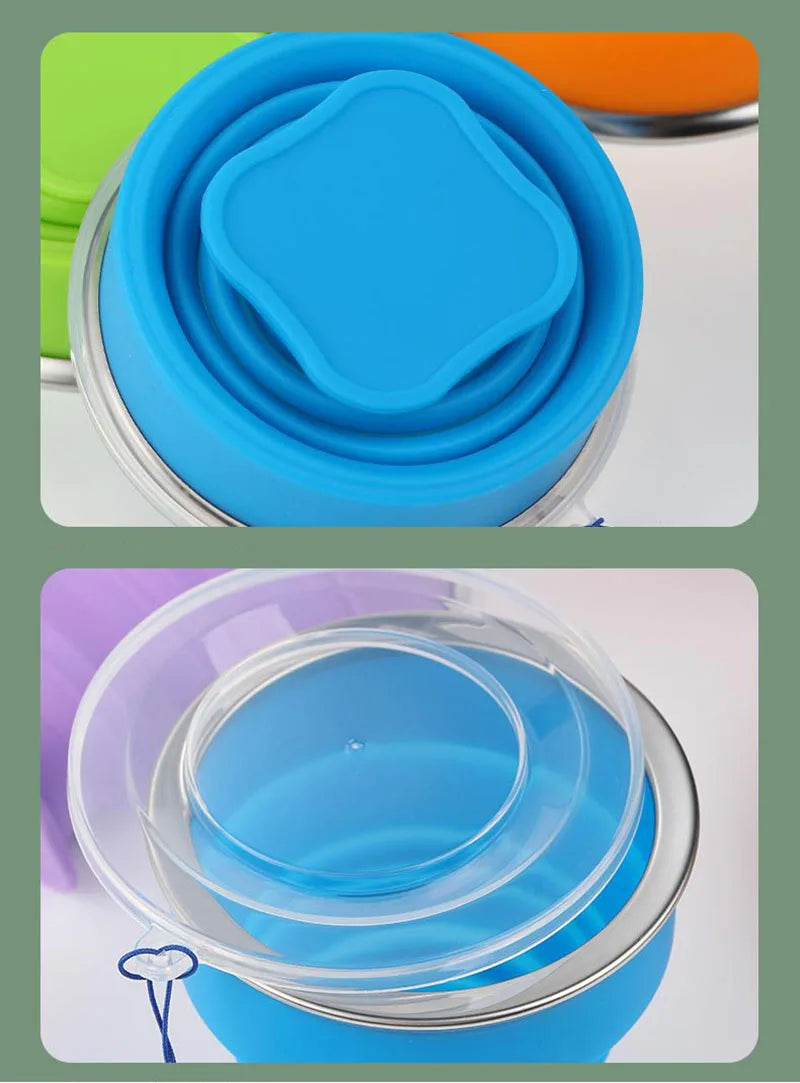 Taza Plegable de Silicona 200ml con Tapa | Snack & Go Anti-Derrames