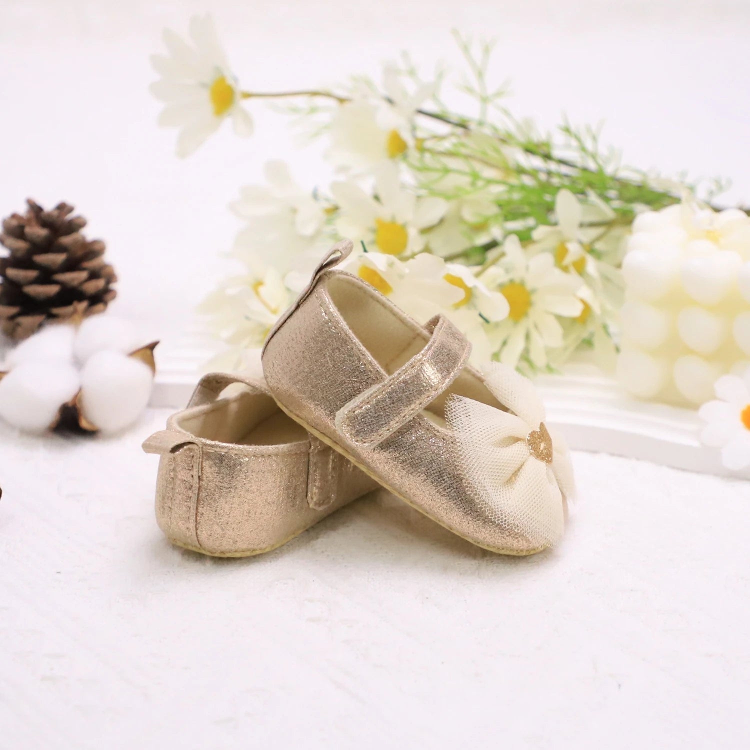 Zapatos con Moño de encaje Princesa para Primeros Pasos (0-18M)