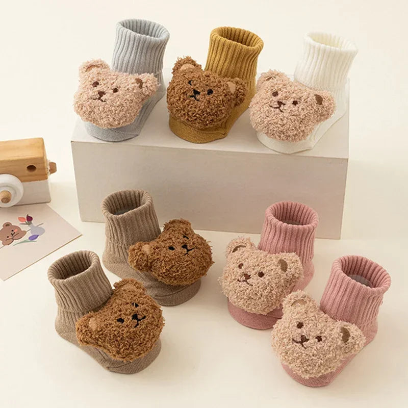 Calcetines de Oso Antideslizantes Bebé (0-3T)