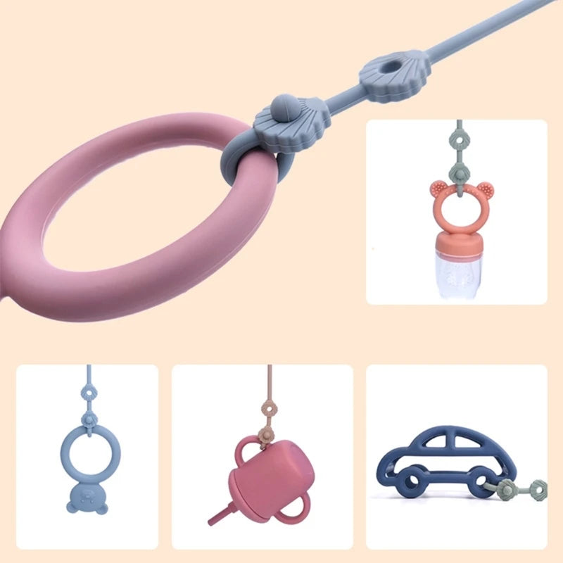 Correa Silicona Ajustable para Chupón y Juguetes Bebé