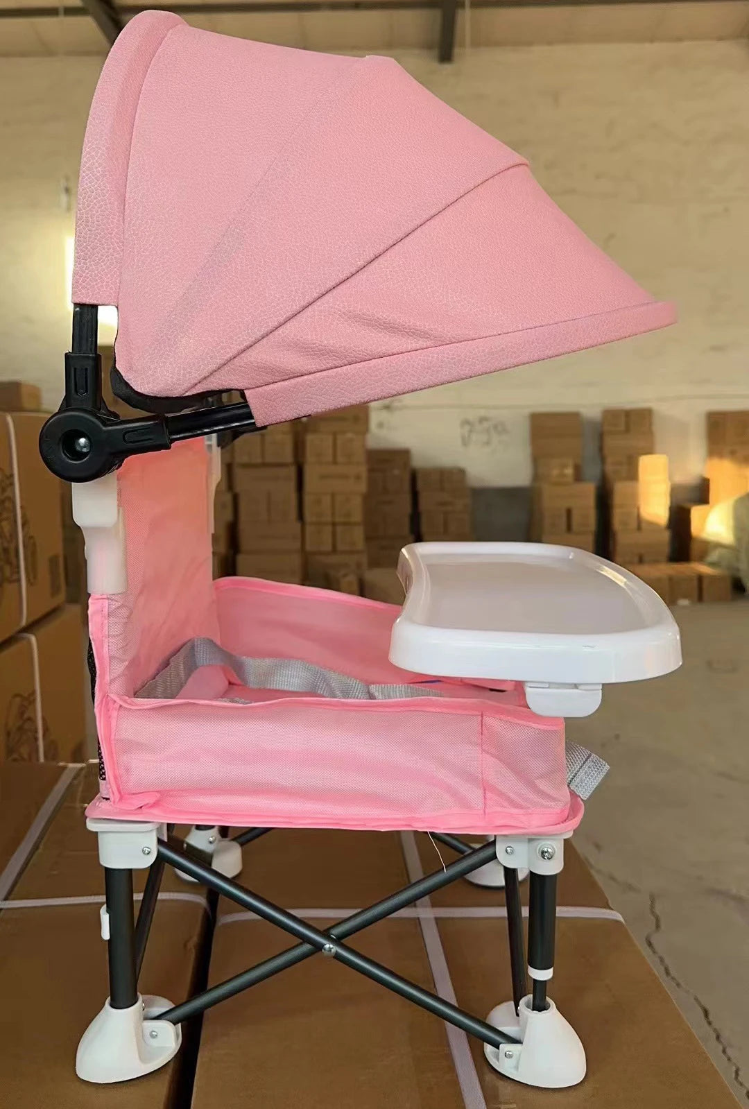 Silla de Comer Plegable y Portátil para Bebé (Con Toldo/Sombrilla)