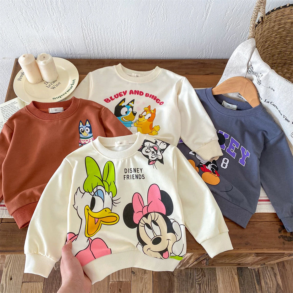 Sudadera Disney/Bluey: Comodidad Suelta y Estilo Casual (Primavera/Otoño) (3M-6T)