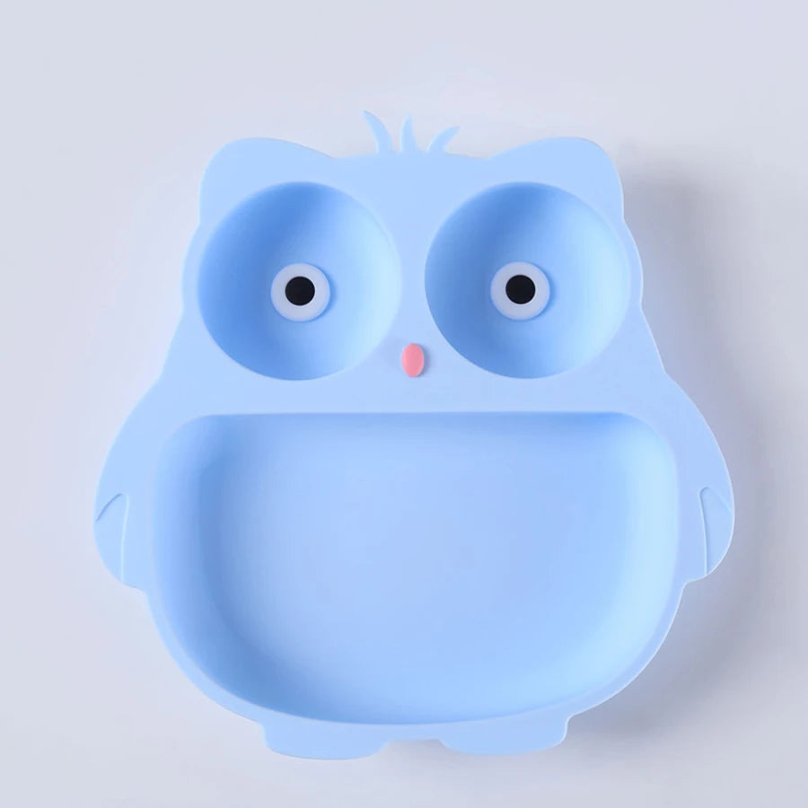 Plato de Silicona con Succión | Diseño de Búho