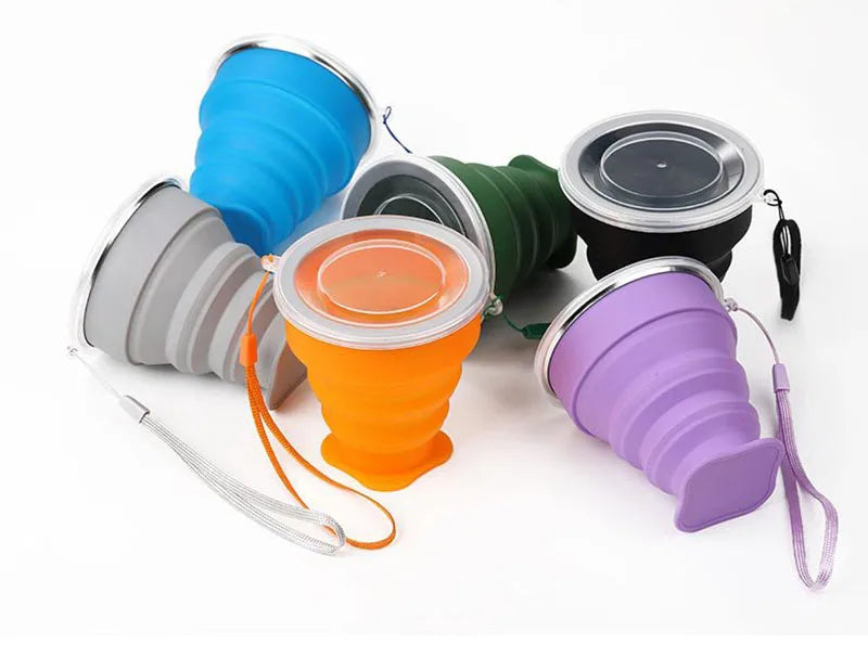 Taza Plegable de Silicona 200ml con Tapa | Snack & Go Anti-Derrames