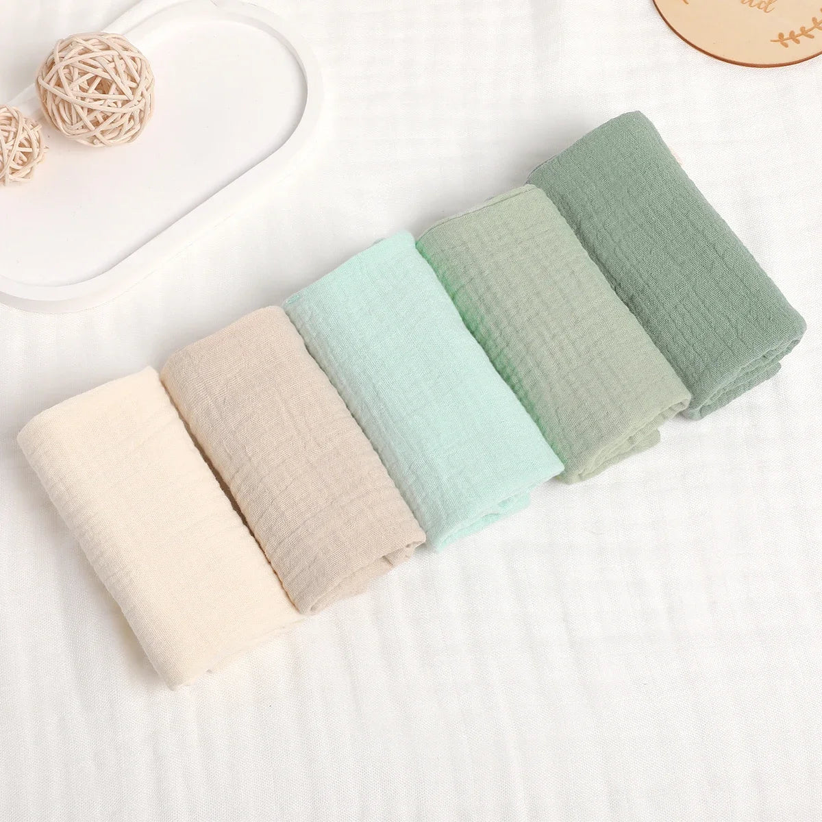 Set de 5 Toallas de Gasa de Algodón: Súper Suaves y Absorbentes (6 Capas)