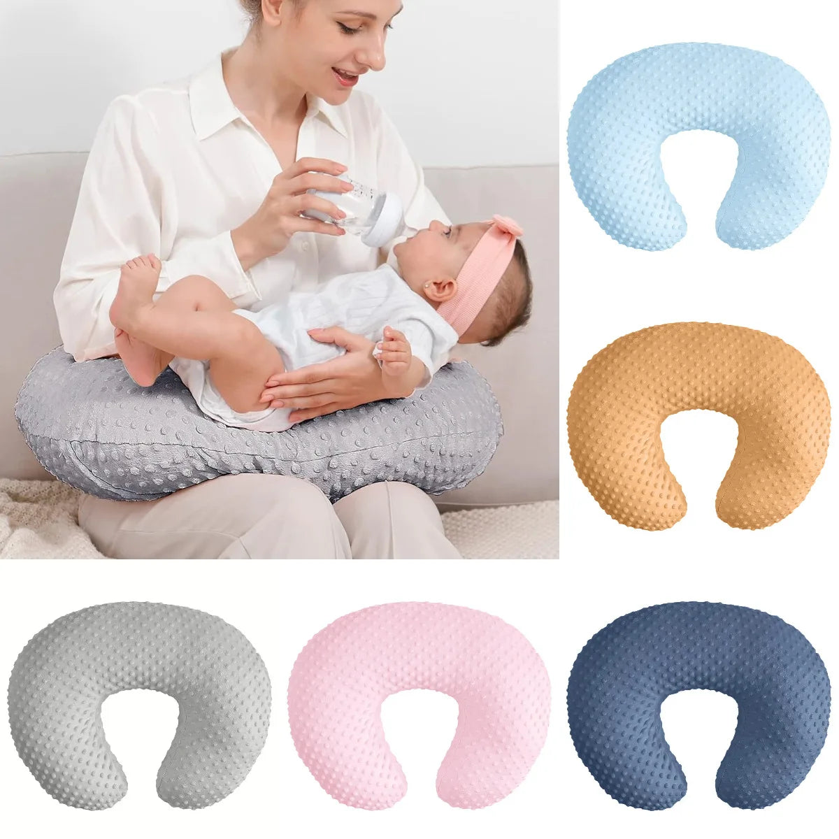 Almohada de Lactancia Multifuncional en Forma de U | Cojín de Soporte Suave y Cómodo