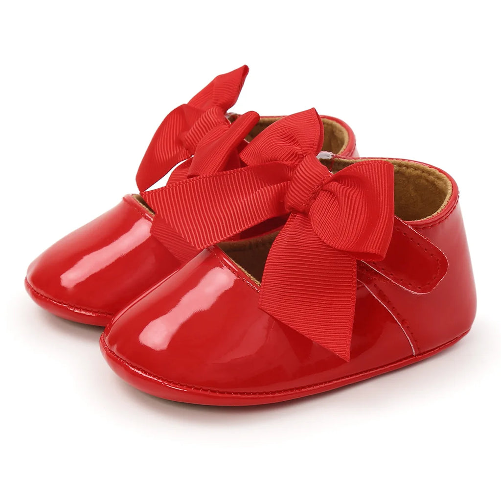 Zapatillas tipo Ballet con Moño: Elegancia Antideslizante para Bebé (0-18M)