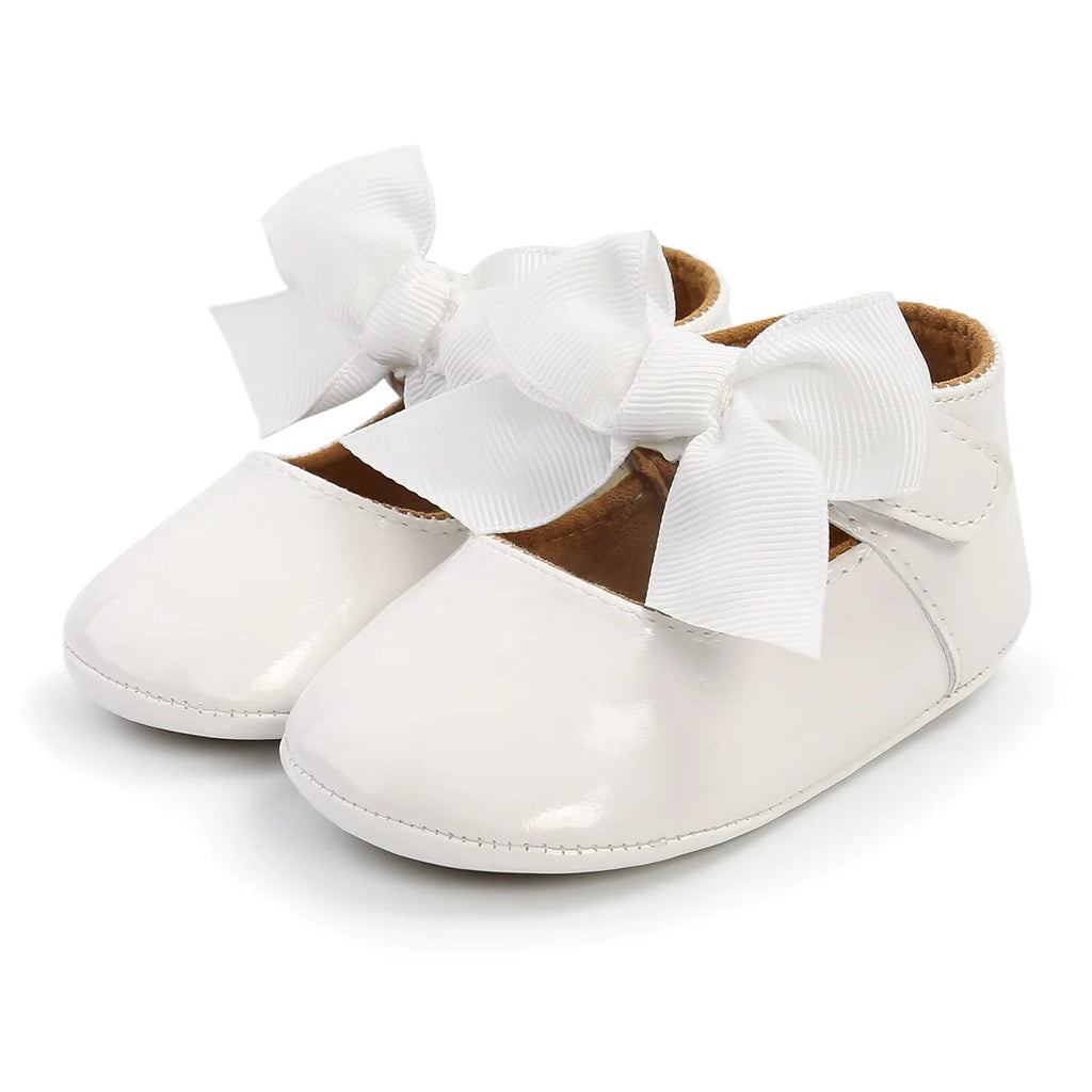 Zapatillas tipo Ballet con Moño: Elegancia Antideslizante para Bebé (0-18M)