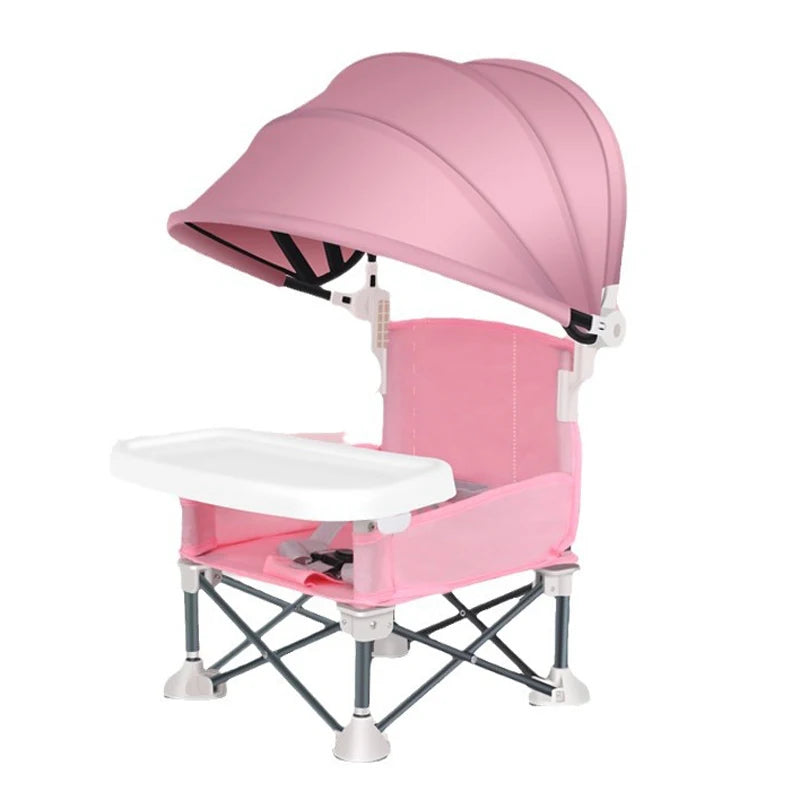 Silla de Comer Plegable y Portátil para Bebé (Con Toldo/Sombrilla)