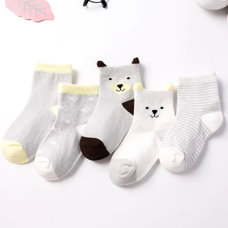 Set de 5 Pares de Calcetines divertidos de Algodón (0-6T)