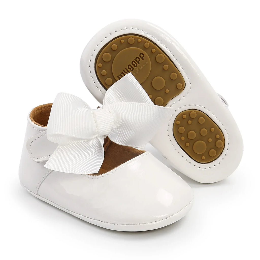 Zapatillas tipo Ballet con Moño: Elegancia Antideslizante para Bebé (0-18M)