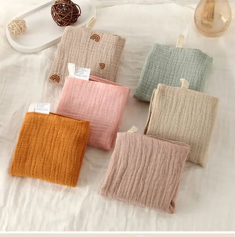 Set de 5 Toallas de Gasa de Algodón: Súper Suaves y Absorbentes (6 Capas)