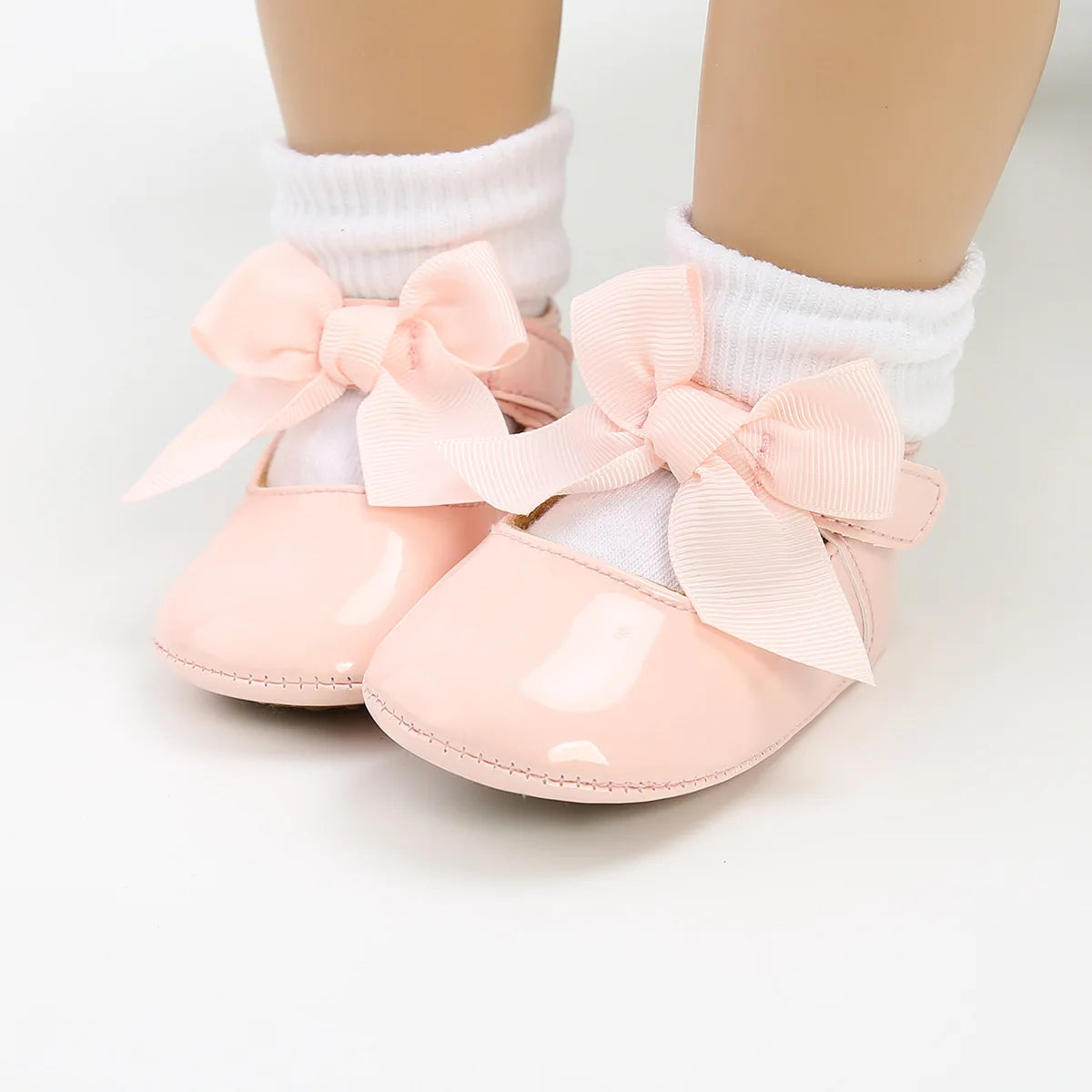 Zapatillas tipo Ballet con Moño: Elegancia Antideslizante para Bebé (0-18M)