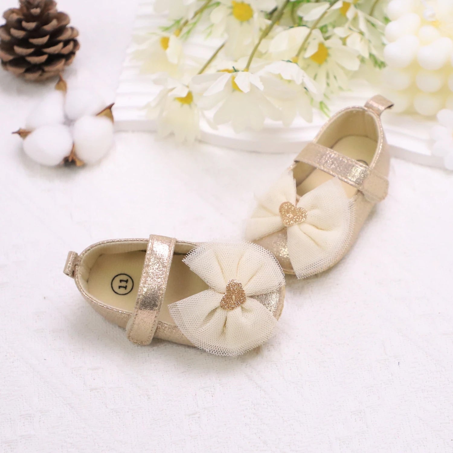 Zapatos con Moño de encaje Princesa para Primeros Pasos (0-18M)