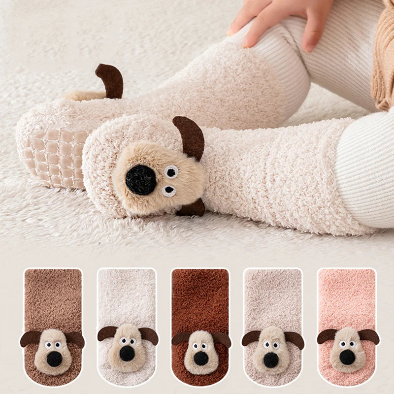 Calcetines de Perrito para Bebé | Cálidos y Antideslizantes  (12M-3T)