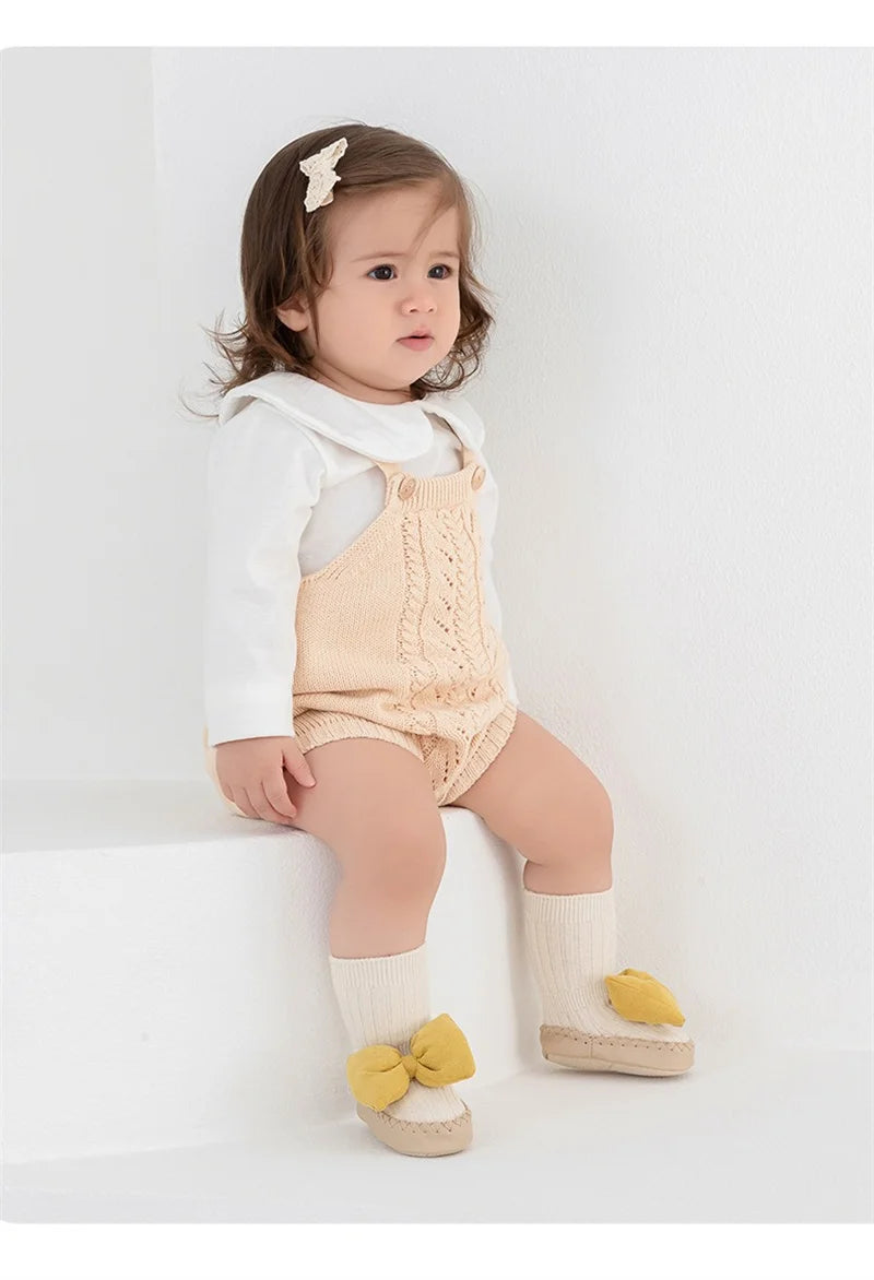 Calceta/Zapato Antideslizante con Moño (0-24M)