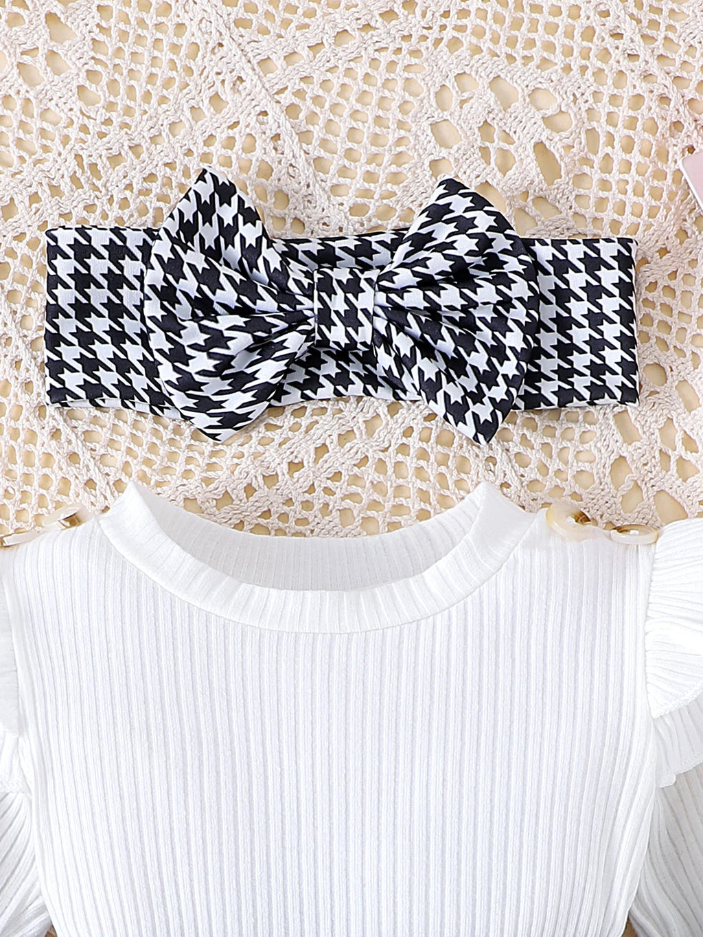 Conjunto Falda de Cuadros y Diadema: Estilo y Dulzura (0-18M)
