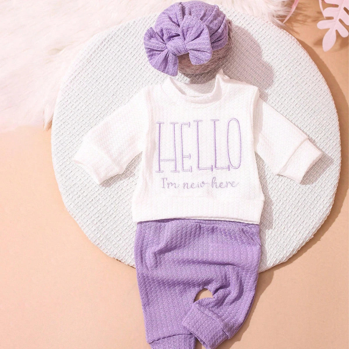Conjunto "Hello" para Recién Nacido: Outfit para Fotos y Salida del Hospital (0-3M)