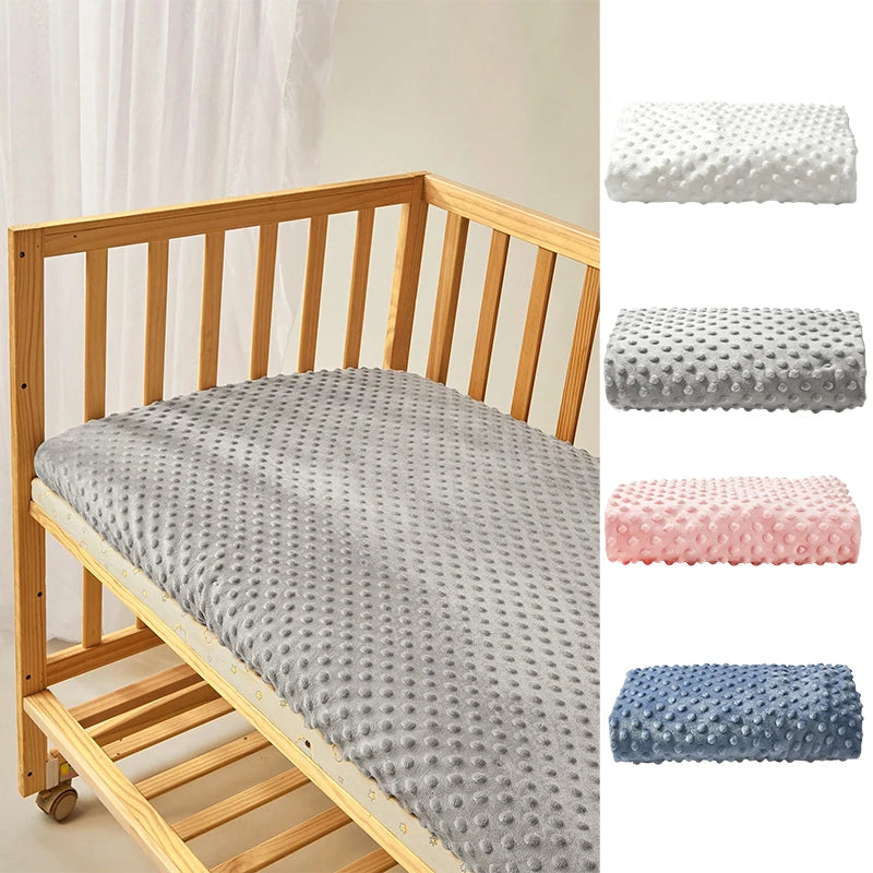 Sábana Ajustable de Franela de Puntos para Cuna: Poliéster, Cálida de Invierno (130x70 cm)
