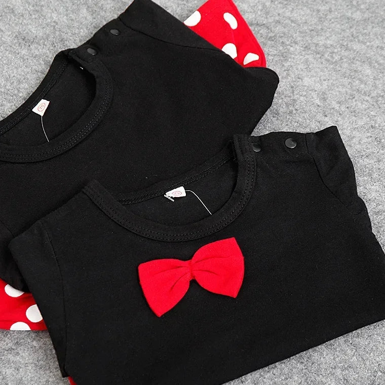 Conjunto de Verano Mickey y Minnie Mouse  | Mameluco y Falda (0-12M)