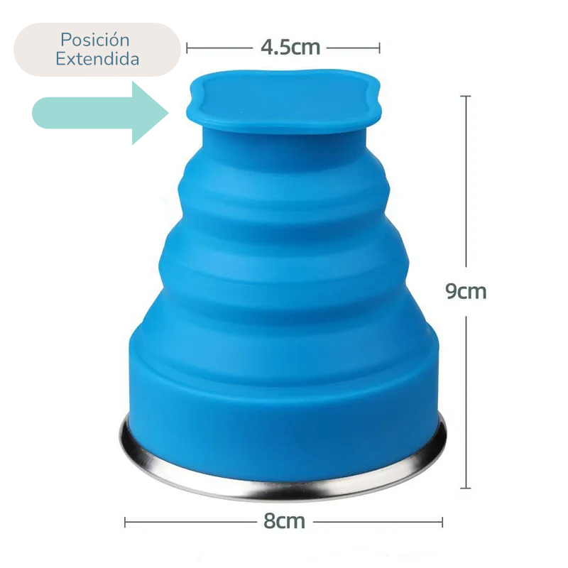 Taza Plegable de Silicona 200ml con Tapa | Snack & Go Anti-Derrames