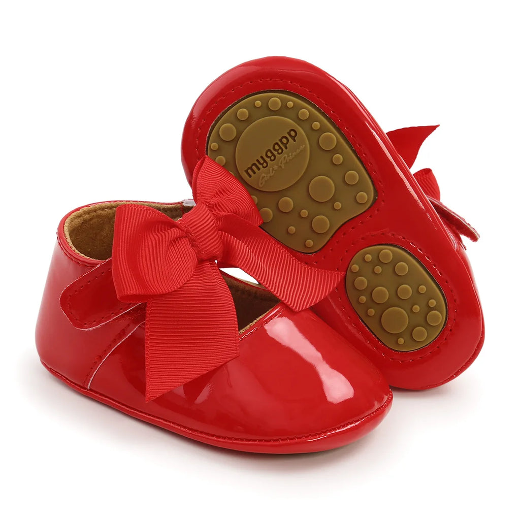 Zapatillas tipo Ballet con Moño: Elegancia Antideslizante para Bebé (0-18M)