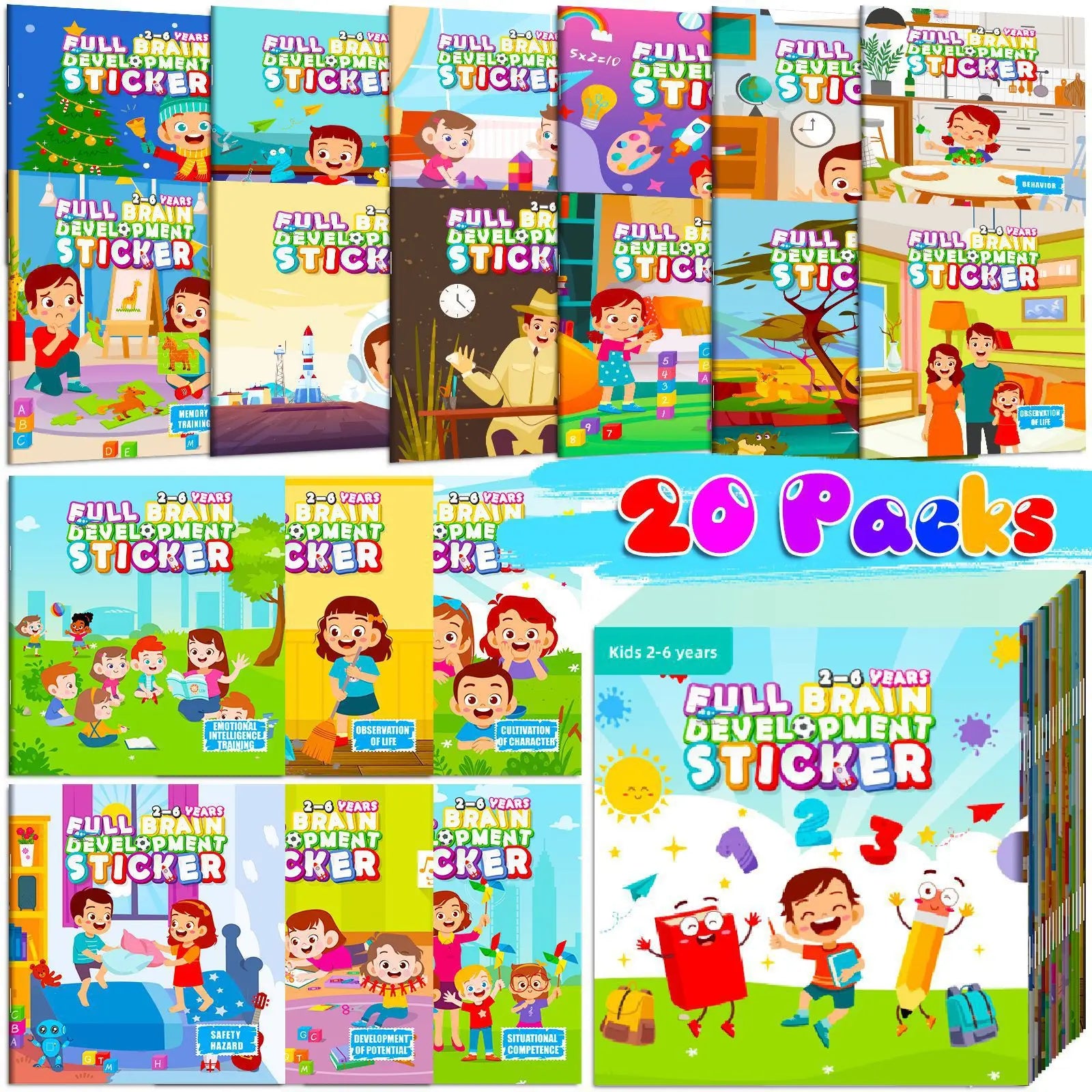 Libros Pegatinas Creativas: Foco y Habilidad Infantil 10/20 Volúmenes