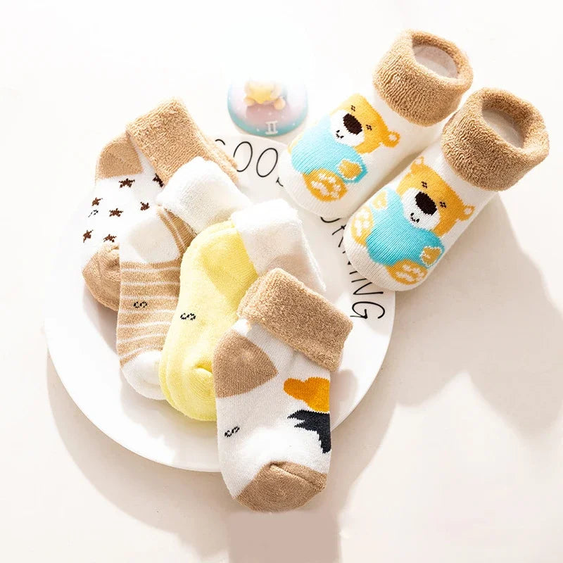 Pack 5 Pares de calcetines antideslizantes de Bebé (0-3T)