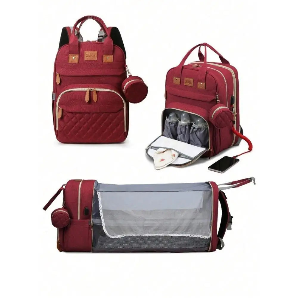 Pañalera Convertible a Cuna Colecho Portátil | Impermeable, Térmica y con Puerto USB