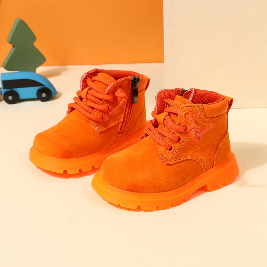 Botines de Piel "Aventura Otoñal" – Estilo y Seguridad (9M-4T)