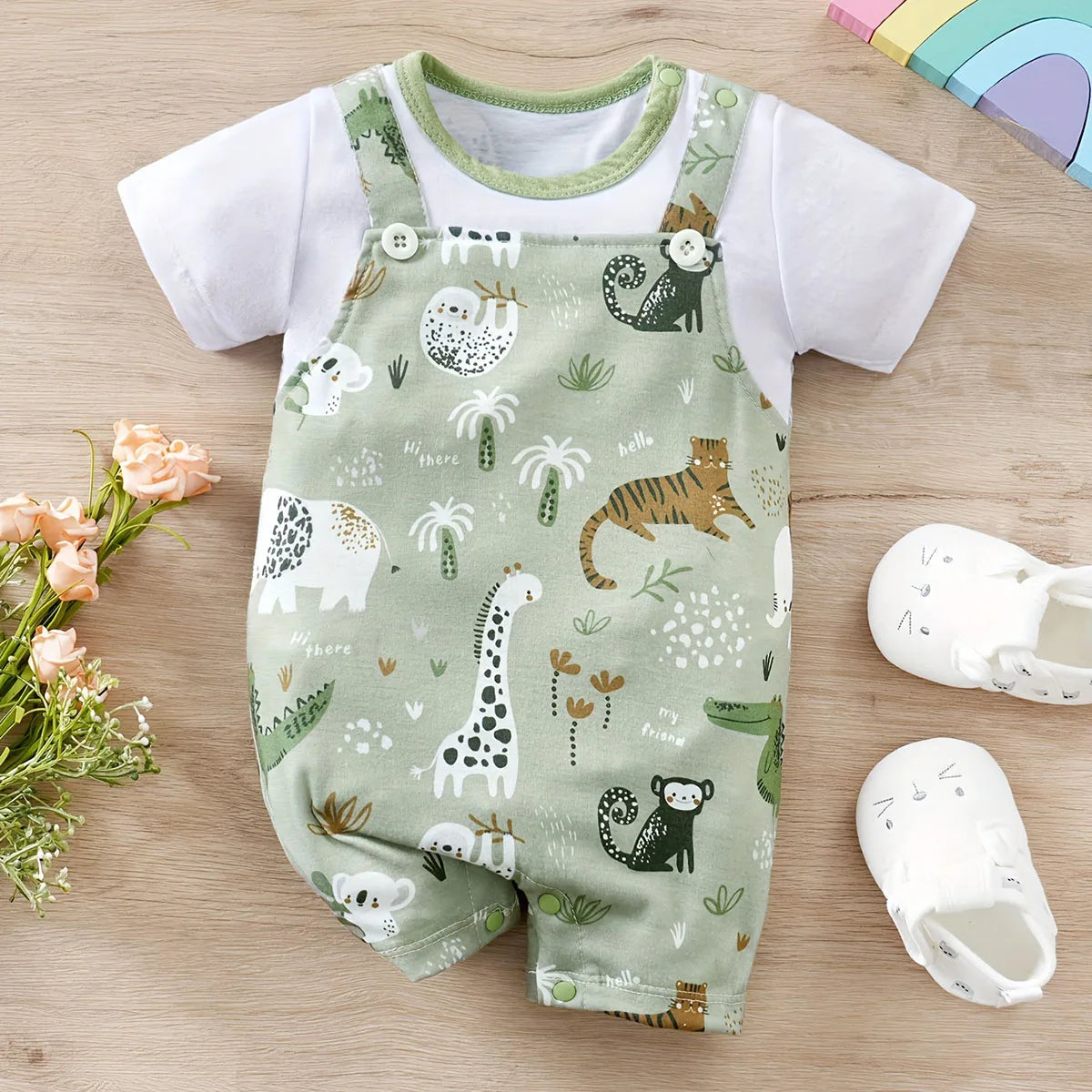 Mameluco "Mi Pequeño Zoo" con Estampado de Animales  (0-18M)