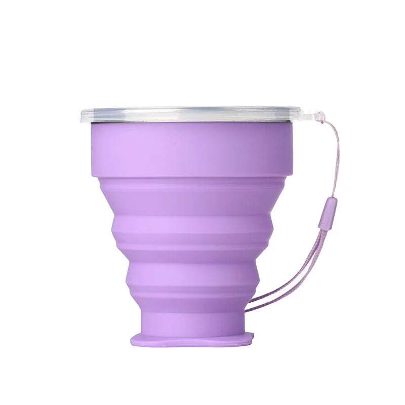 Taza Plegable de Silicona 200ml con Tapa | Snack & Go Anti-Derrames