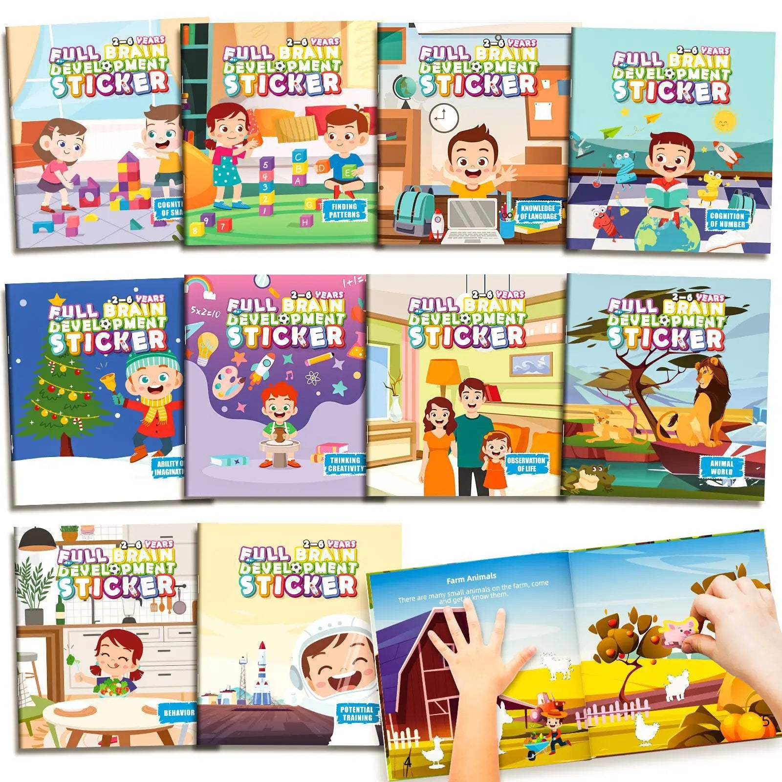 Libros Pegatinas Creativas: Foco y Habilidad Infantil 10/20 Volúmenes