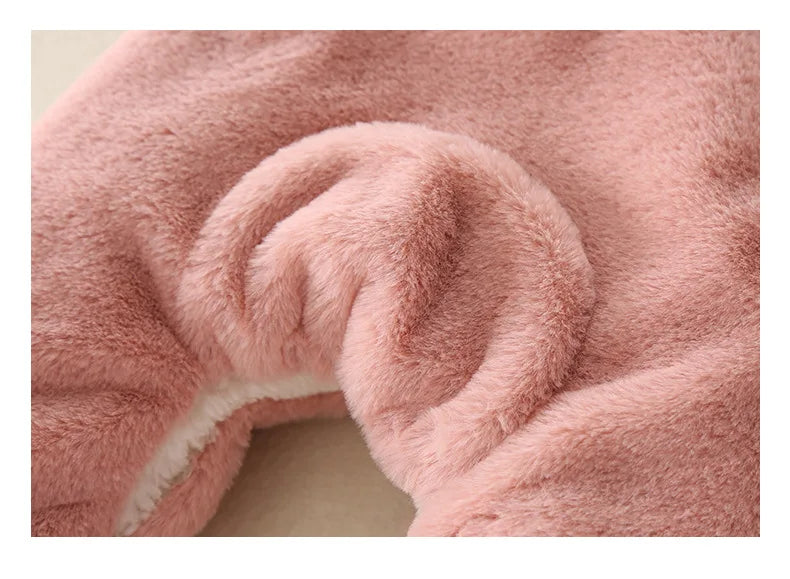 Mameluco de Conejito Ultra-Suave y Cálido (Lana Coral) (3-18M)