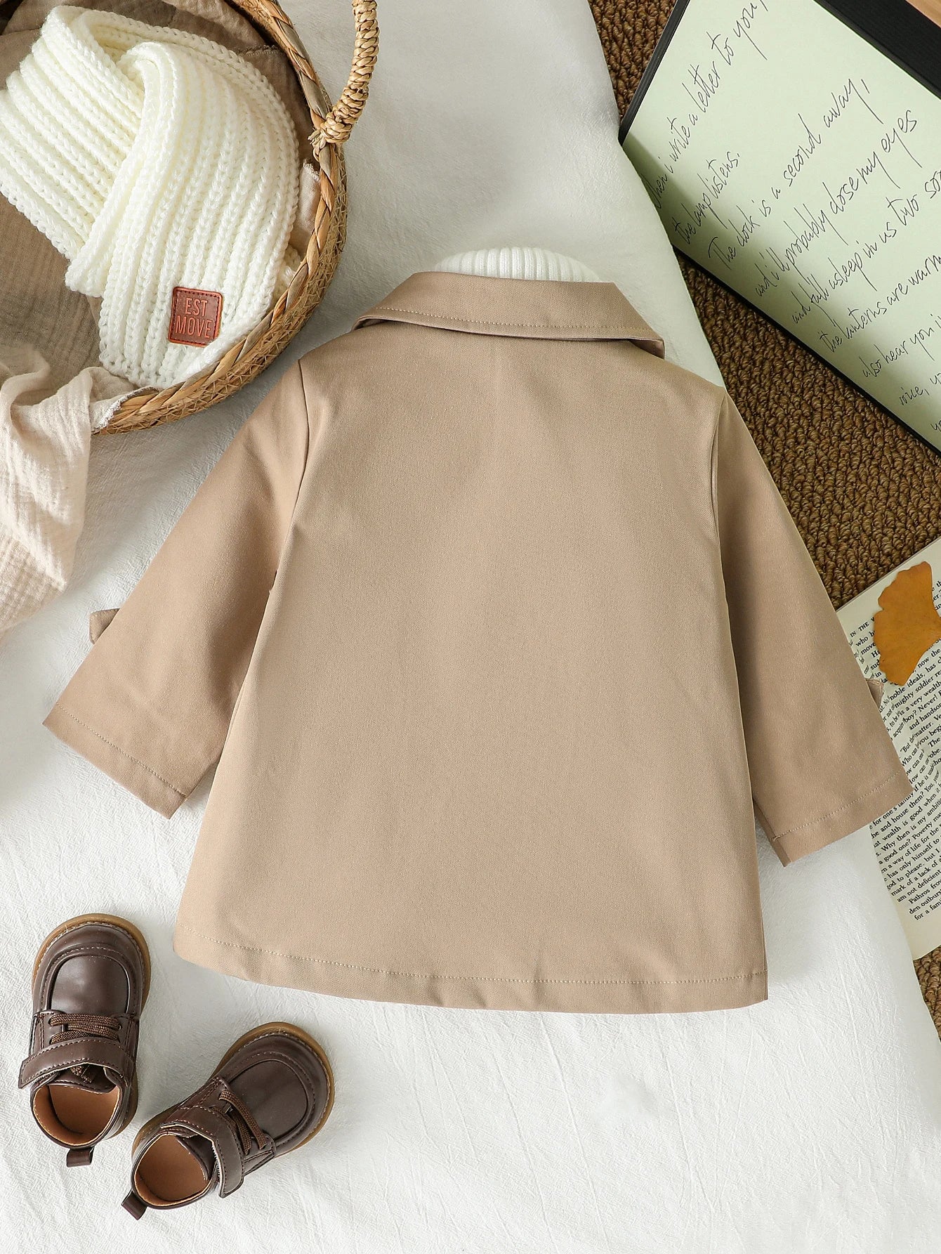Gabardina de Moda para Bebé Niño - Diseño Clásico de Botones Dobles (1-3 Años)