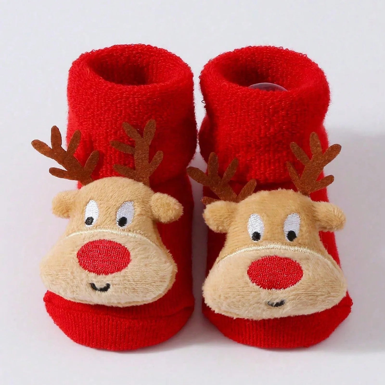 Calcetines Navideños Antideslizantes: Magia y Seguridad en sus Primeros Pasos (0-12M)