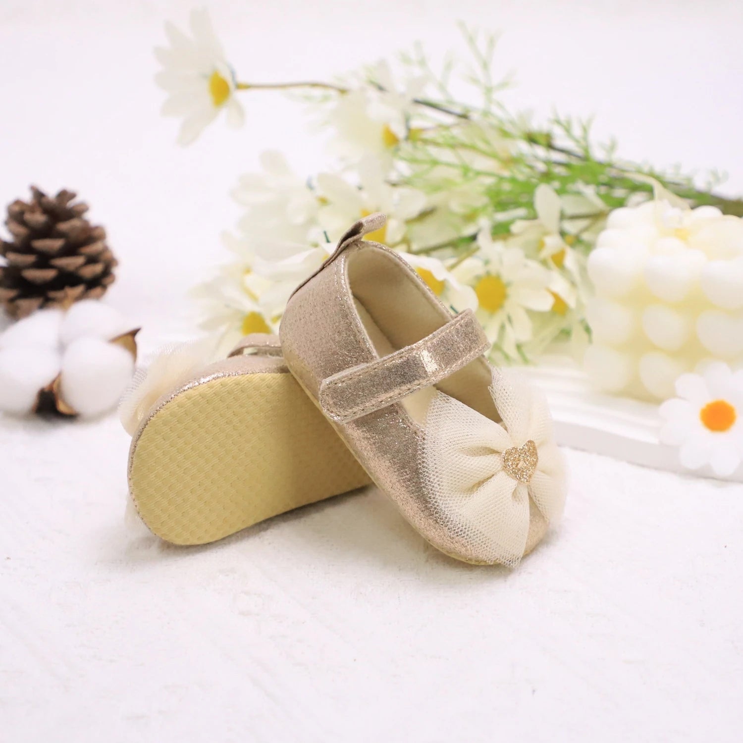 Zapatos con Moño de encaje Princesa para Primeros Pasos (0-18M)